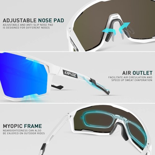 KAPVOE Baseball Glasses Polarized Cycling Glasses for Men Women Sports Sunglasses UV400 Protection for Running MTB Golf K180