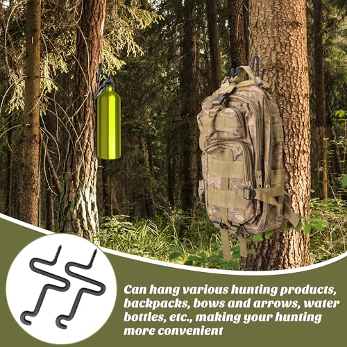 Portable Bow Gear Holder - Screw-in Tree Stand Hooks (4-Pack)