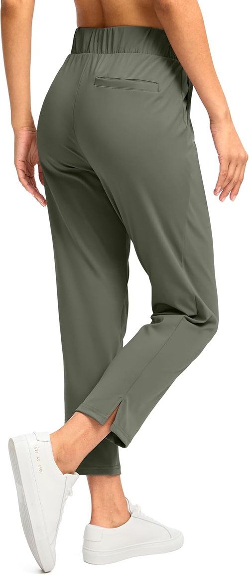 G Gradual Women's Petite Ankle Golf Pants - Stretchy Travel Pants with 3 Pockets & Inner Drawstring