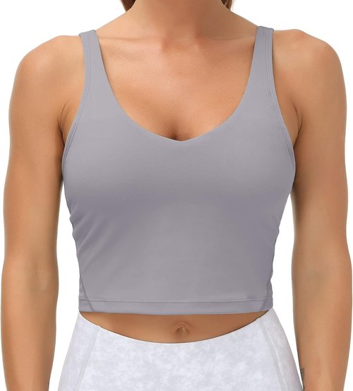 Gym People Women's Longline Sports Bra - Wirefree, Padded, Medium Support | Comfortable Fit