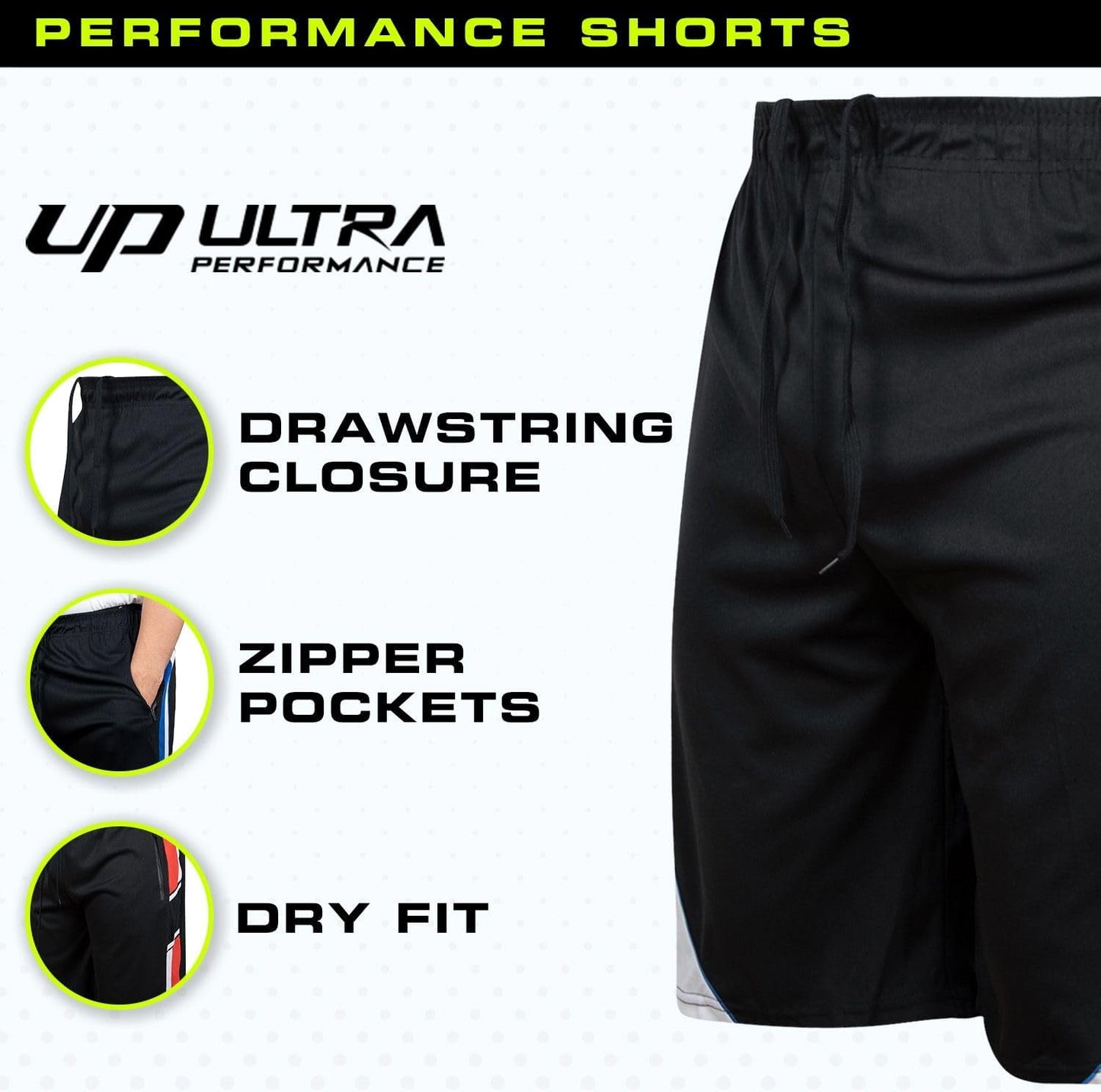 Skiennix Men's Athletic Running Shorts - Ultra Performance 5 Pack with Zippered Pockets | Loose Fit Gym Wear