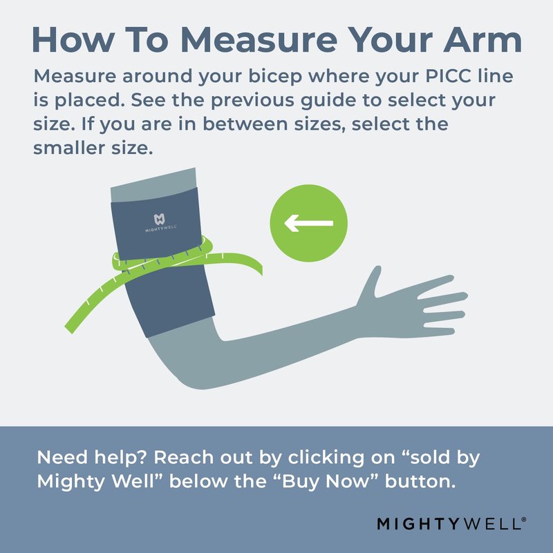 Mighty Well PICCPerfect PICC Line Cover: Soft Touch Double Layer PICC Line Arm Cover | Solid Black, Large