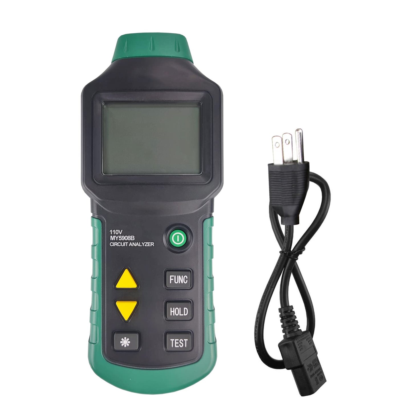 Digital Circuit Analyzer True RMS AC Voltage RCD GFCI, Voltage Drop Electrical Tester Line Fault Test Device with LCD Backlight, Data Hold, US Plug, Storage Bag