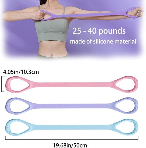 Figure 8 Resistance Bands - Versatile Yoga & Pilates Stretching Equipment for Arms, Back, & Chest | 3 Pack