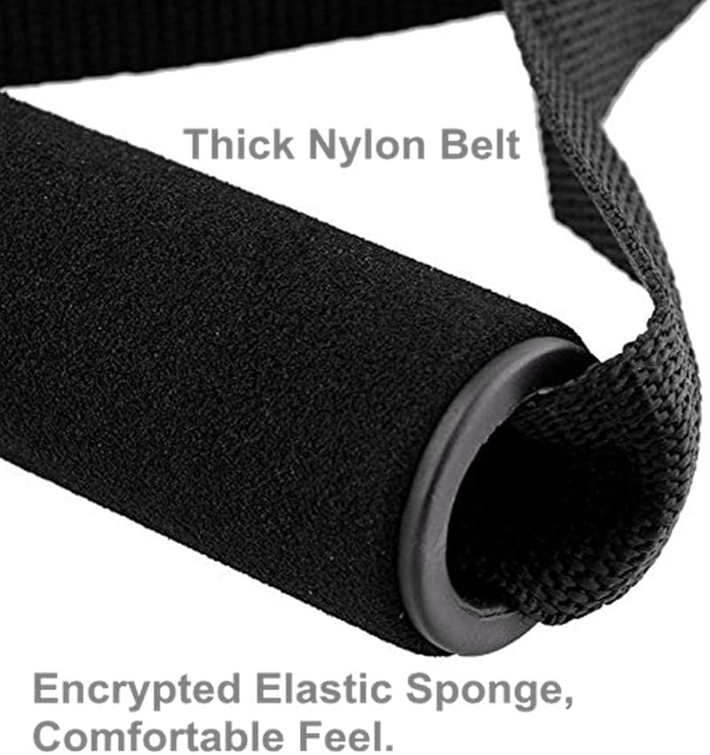 Resistance Bands Handles with Foam Grip - Black - 1 Pair