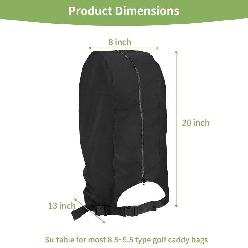 MUTUSHI Golf Bag Rain Cover Waterproof Golf Bag Hood Cover Gifts for Any Golfer,Beginner,Men and Women 13" L x 8" W x 20" H Black