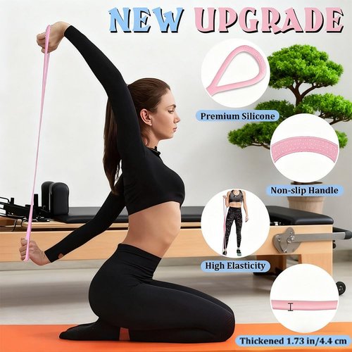 JYTIYUWA Resistance Bands with Handles,Figure 8 Resistance Band Elastic Fitness Bands Exercise Band for Home Yoga Gym Workout Purple 15LB