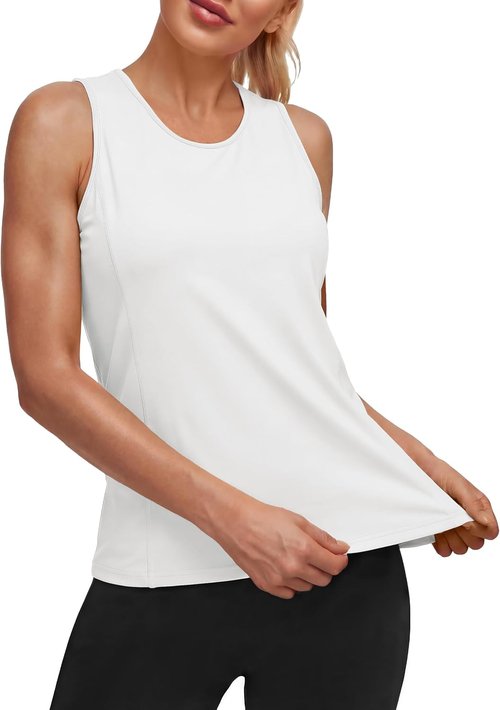 MAGCOMSEN Women's Sleeveless Workout Tank Tops - UPF 80+ Dry Fit for Summer Athletic Wear