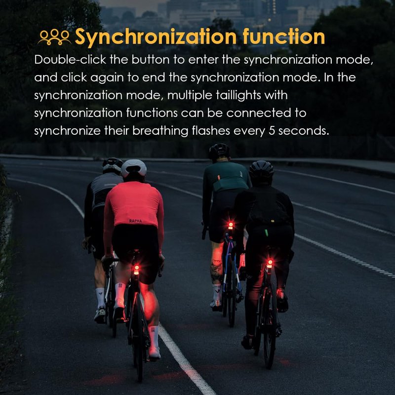 LAOPAO Smart Bike Tail Rear Lights: Small Brake Sensing Bicycle Bright Red Taillights Auto On/Off for Night Ride - USB Rechargeable IPX6 Waterproof Cycling Safety LED Accessories, RS2, Black, RS2-01