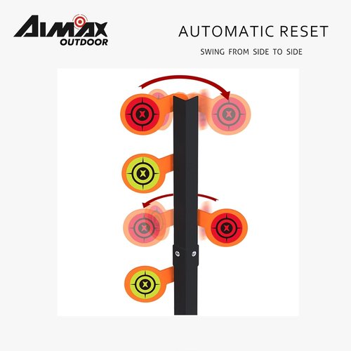 AR500 Dueling Tree Target Kit - 4-Piece Steel Paddles for .22 Rimfire Shooting Practice | 4" Diameter