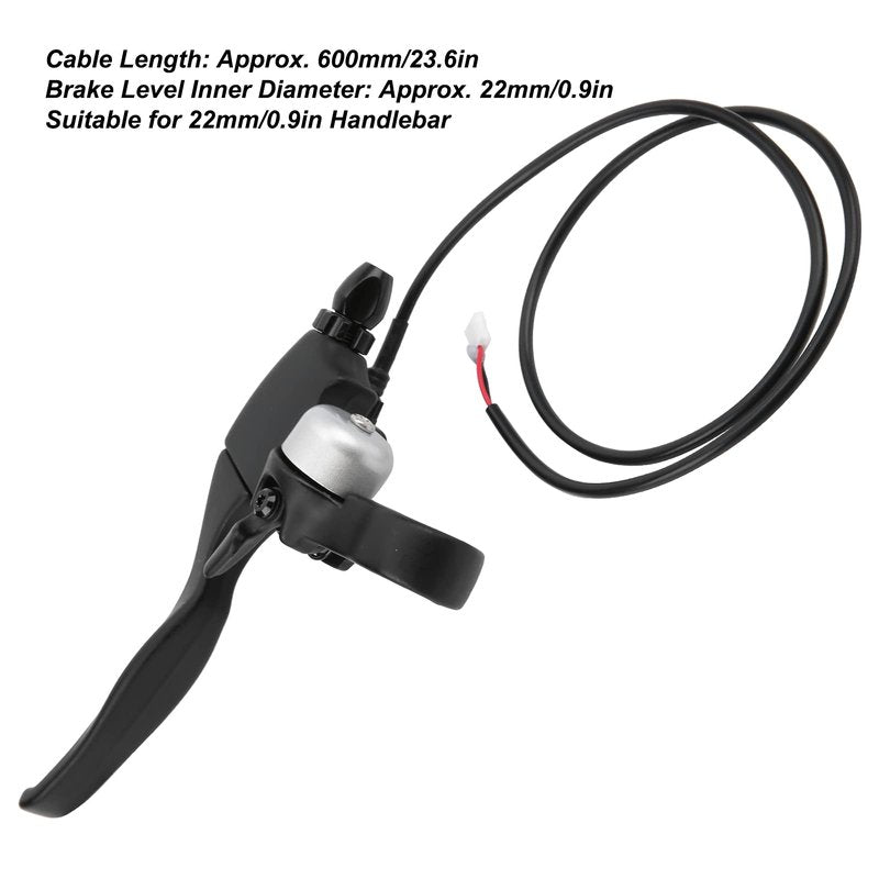Pissente Brake Level with Bell, 8.5in Electric Scooter Brake Handle Scooter Handlebar Brake Level Replace with for 8.5in Scooter with 22mm Handle Diameter and Wire Pull Brake