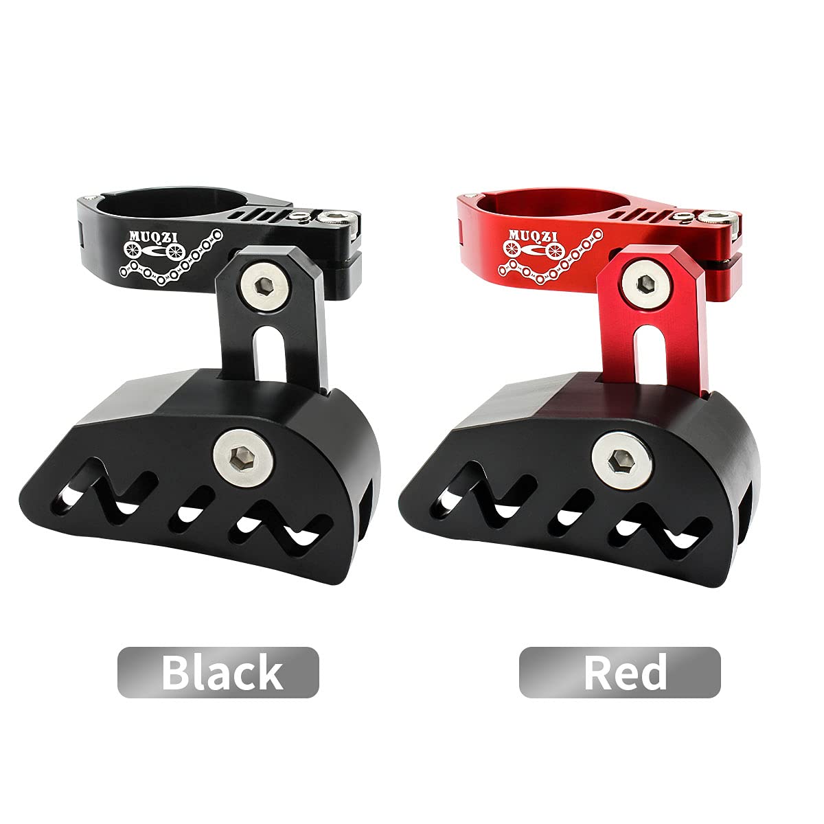 MUQZI Chain Guide, Aluminum Alloy Bike Chain Guide Mountain Bike Chain Deflectors Adjustable MTB Cycle Single Crankset Bicycle Chain Protector, Black