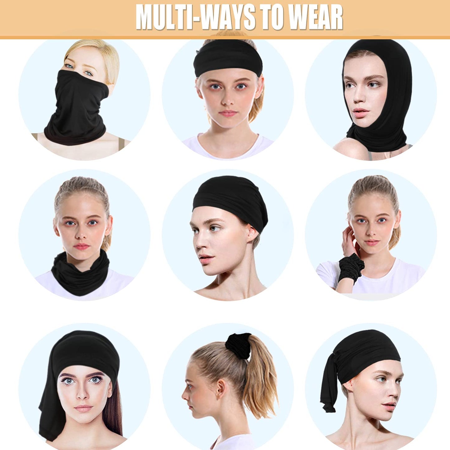 Finvizo Neck Gaiter Face Mask: 6 Pack Cooling UV Sun Protection Bandana