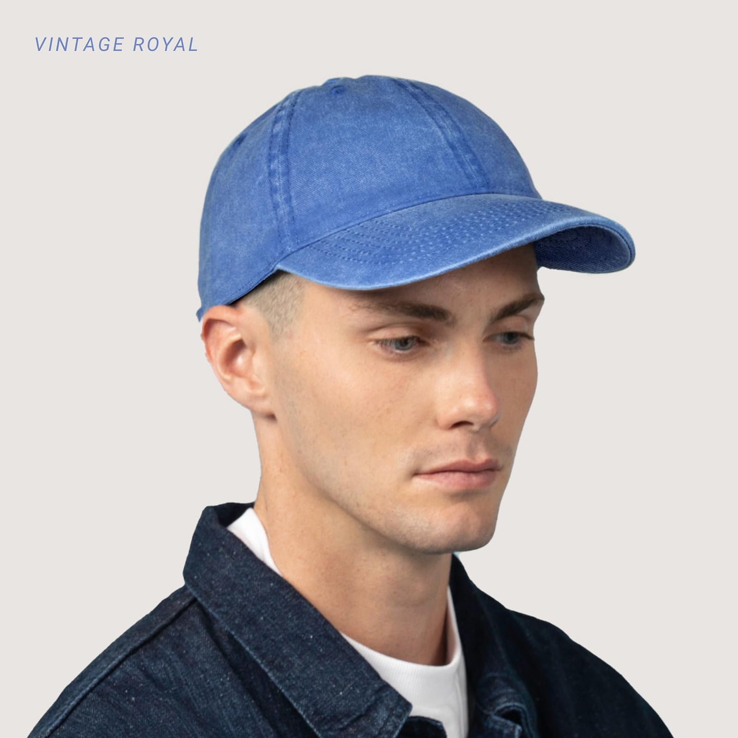 CHOK.LIDS Everyday Vintage Baseball Cap for Men and Women Unisex Adjustable Lightweight Polo Style Curved Brim (Vintage Royal)