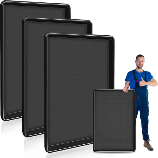 Extra Large Oil Drip Pan Set - 3 Pcs, 35.4 x 24 x 1.5 Inches, Heavy-Duty Auto Oil Catch Tray for Garage