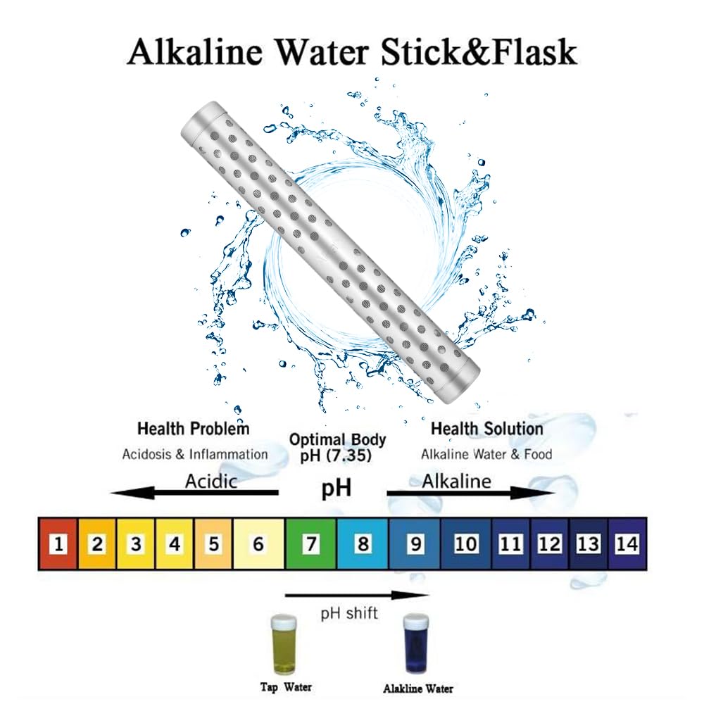 2pack Alkaline Water Stick PH Alkalizer Ionizer Stainless Steel Hydrogen Minerals Wand Water Purifier Filter