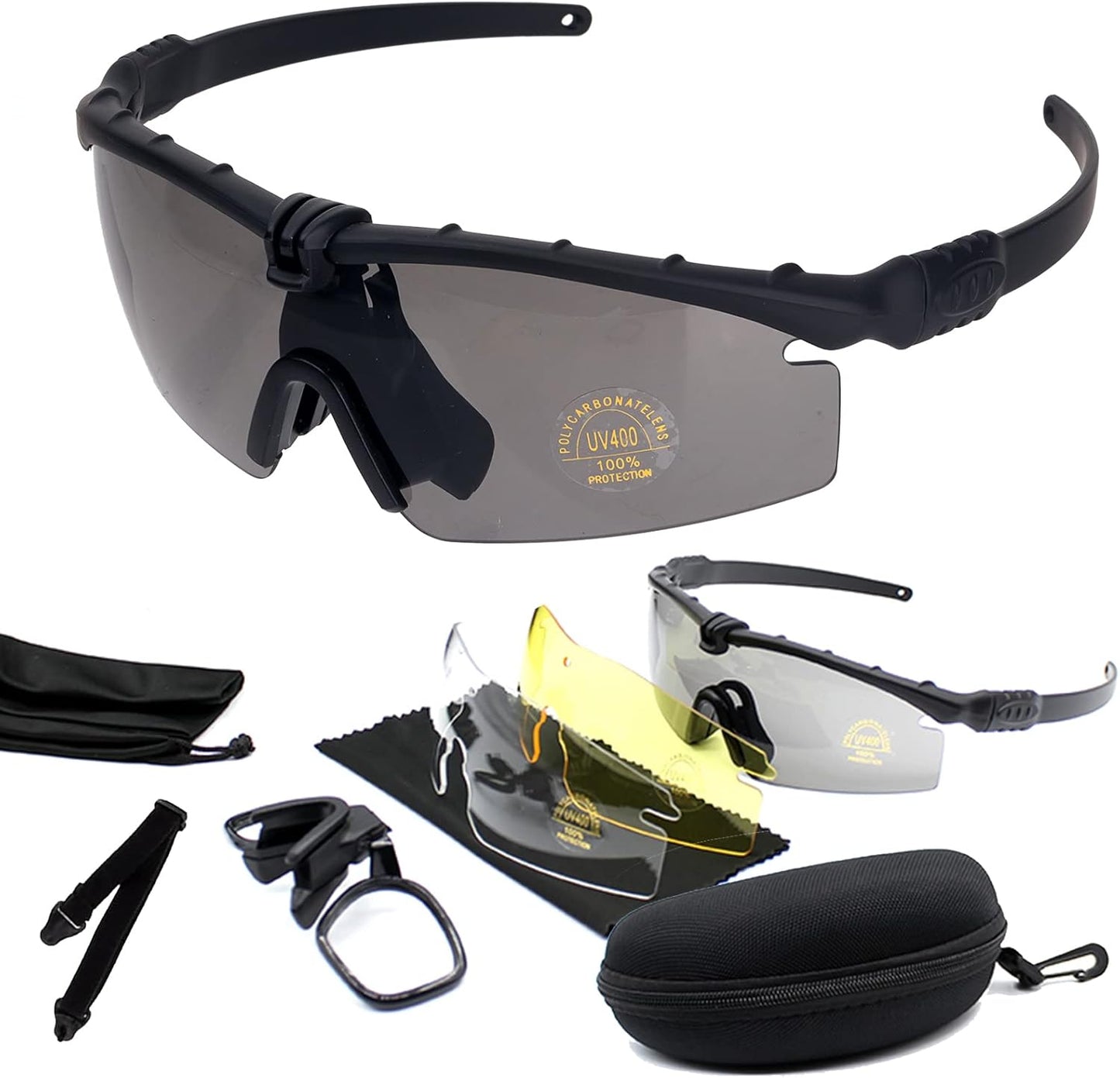 Skiennix Sports Goggles - Anti-Fog Sunglasses with 3 Interchangeable Lenses for Optimal Clarity