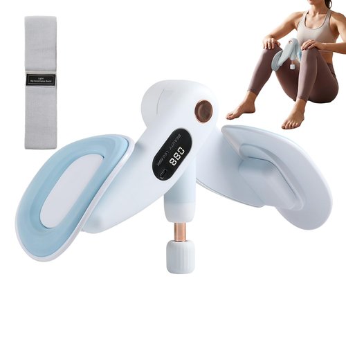 Inner Thigh & Pelvic Floor Trainer for Women – Adjustable Hip Toner with LED Counter, Multifuctional Full-Body Sculpting Kegel Exerciser for Home & Postpartum Strengthening (Blue)