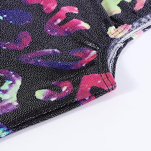 Sleeveless Sparkly Leotard for Girls - Black Leopard, 2-3T