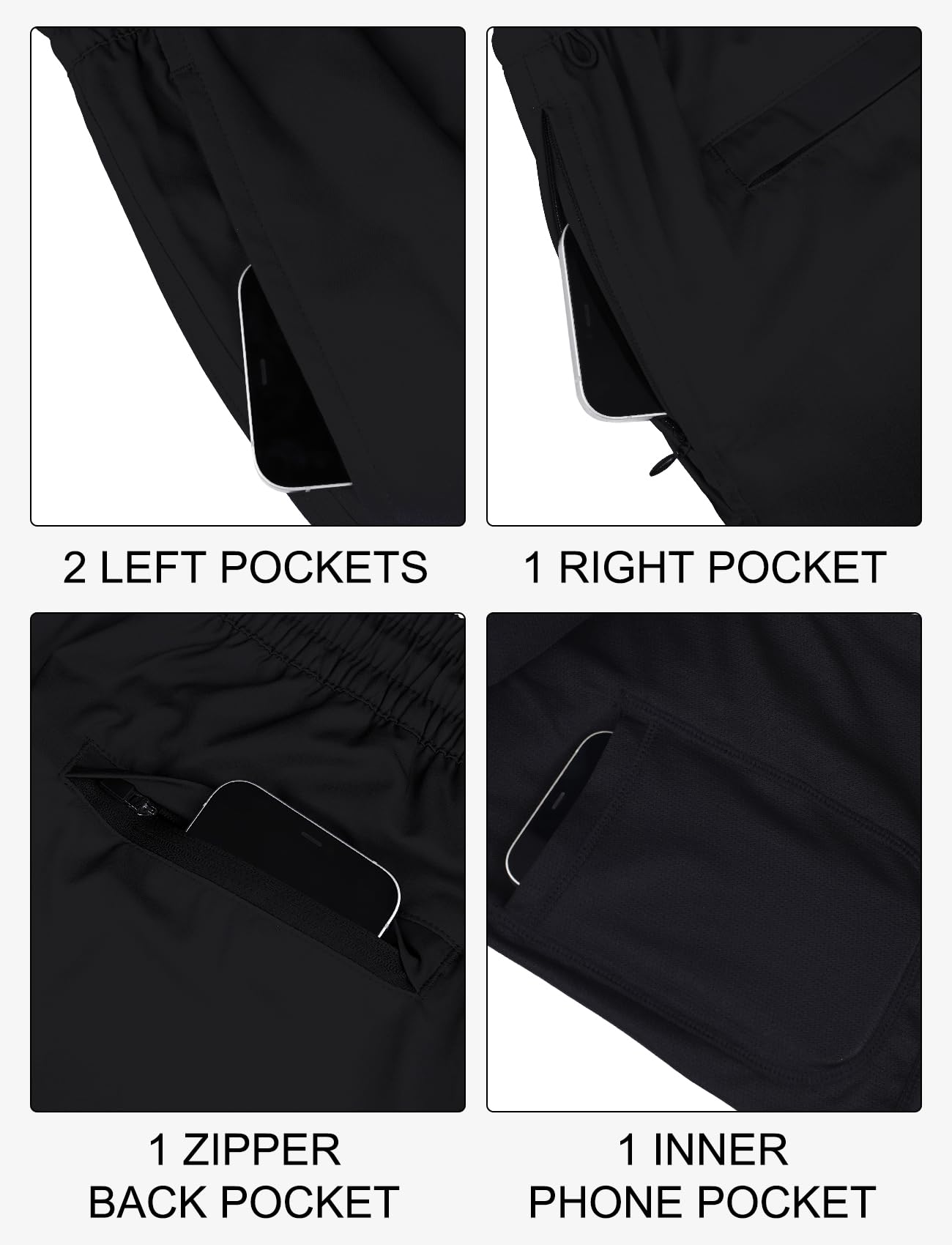 Lzzidou Men Swim Trunks with Compresssion Liner 7 Inch Inseam Board Shorts Bathing Suit with Zipper Pockets
