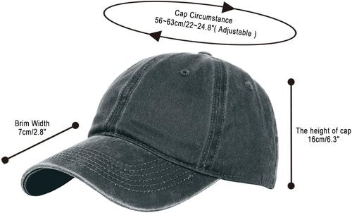 Glamorstar Unisex Baseball Cap - Adjustable Washed Cotton Ball Hat in Classic Style
