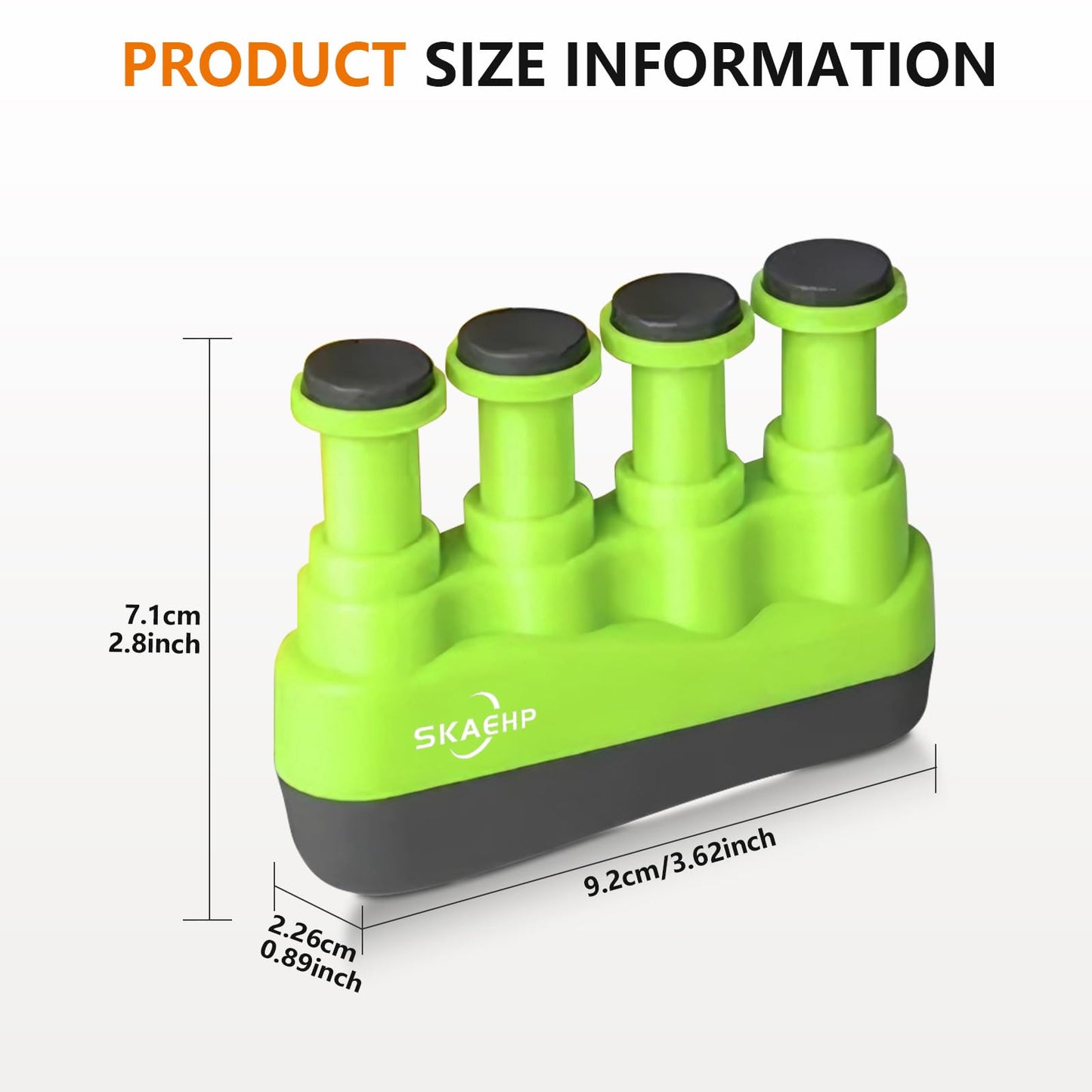 Hand Exerciser - Improves flexibility and strength in fingers, hands, and forearms - Adjustable tension for each finger - Simulated guitar strings help develop calluses - Comfortable workout (Green and Gray)