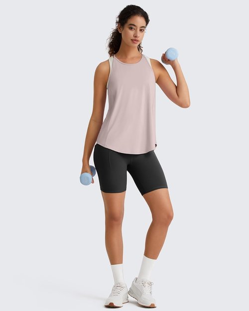 G4Free Women's Athletic Tank Top - Lightweight Racerback Gym & Pilates Y-Back | Loose Fit Running Top