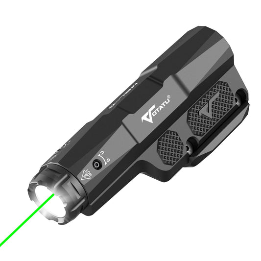 VOTATU M8L-G 3000 Lumens Light Laser Combo Compatible with Mlok/Picatinny, Strobe Function Flashlight and Green Laser Beam with Easy Touch Pad Switch, USB Magnetic Rechargeable Light for Rifle