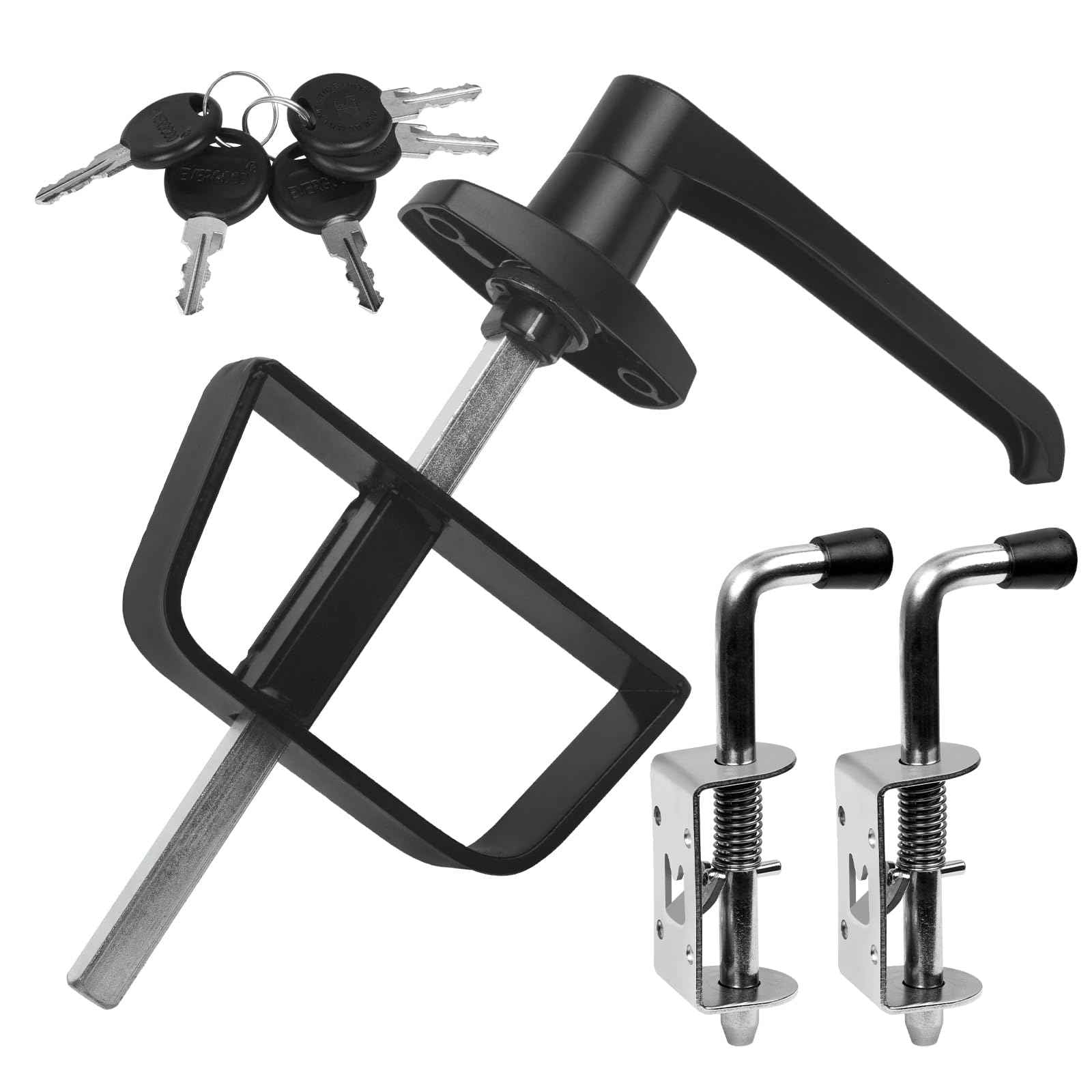 Double Door Shed Hardware Kit - Includes Barrel Bolt, Latch, and Double Door Hardware for Easy Installation for Gates, playrooms，Added Protection and Versatility