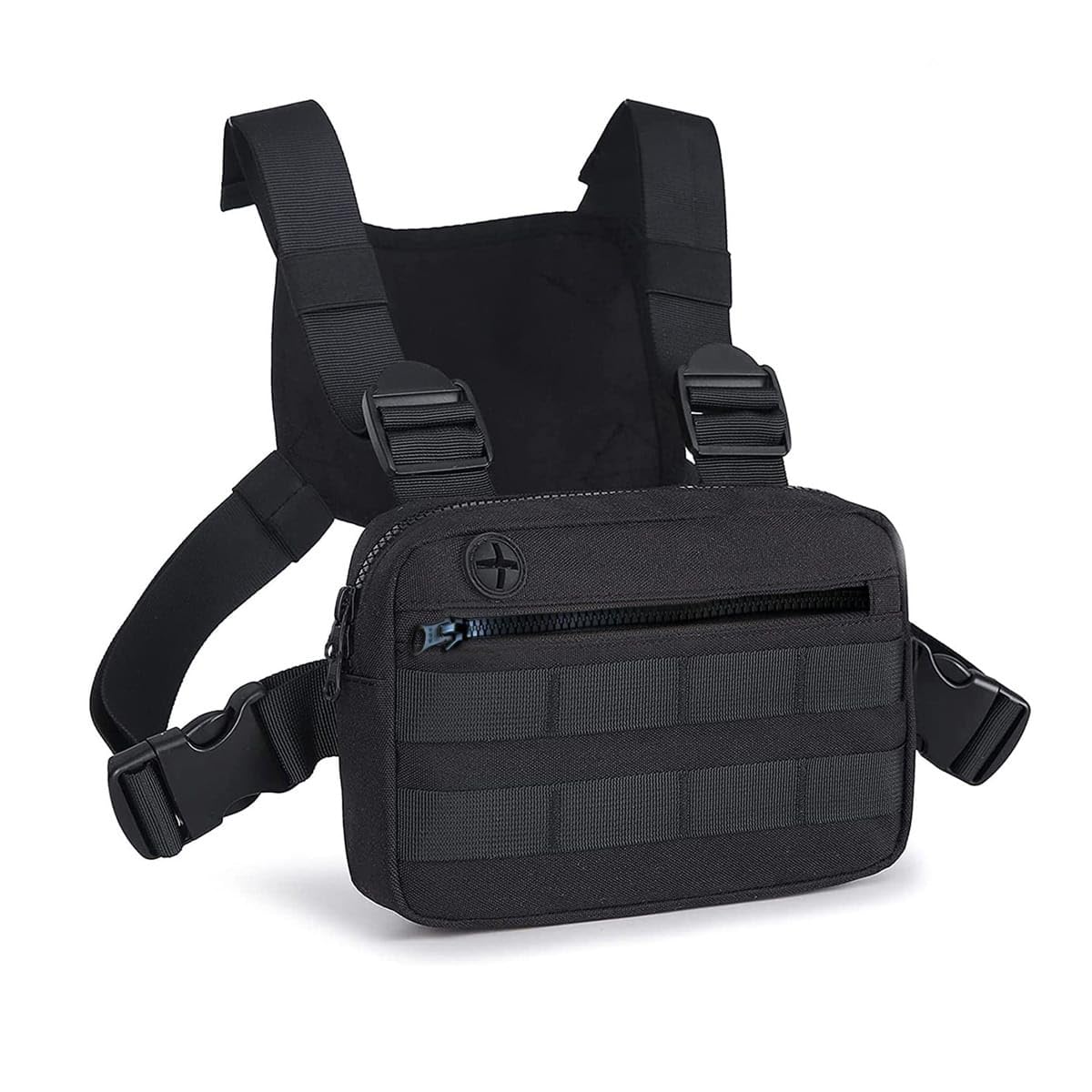 Muserise Outdoor Chest Bag For Men, EDC Chest Pack With Built-In Phone Holder, Lightweight Chest Rig Pouch