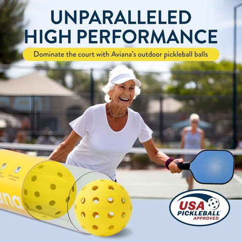 Outdoor Pickleball Balls - USAPA Approved for Tournament Play 6, 12 & 48 Packs | Durable 40-Hole Design | Ideal for All Skill Levels | Pickleball Accessories | Pickleball Balls Outdoor