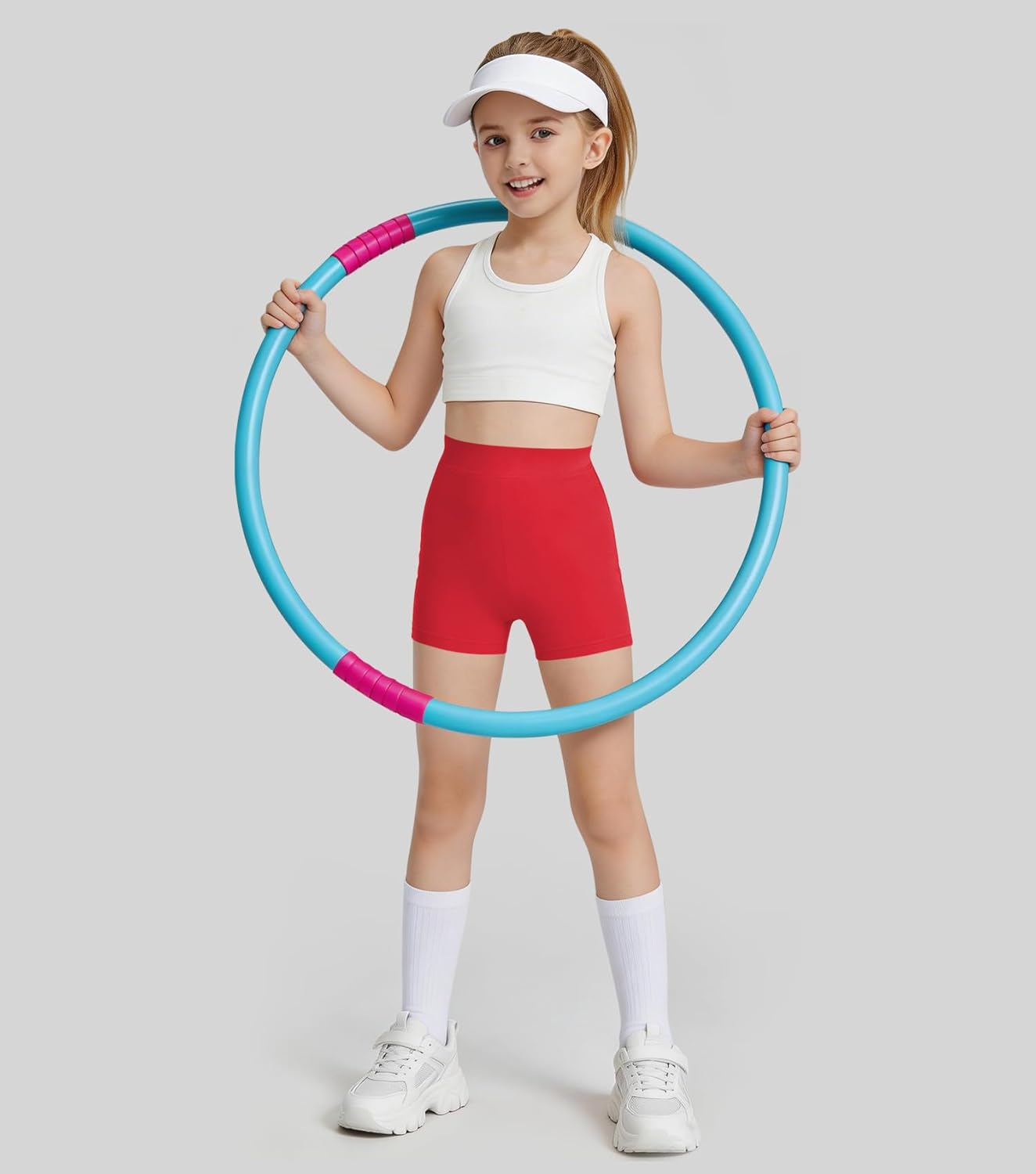 QBK Girls' Basic Solid Dance Shorts - Soft, Breathable Cotton for Ages 2T-13 Years