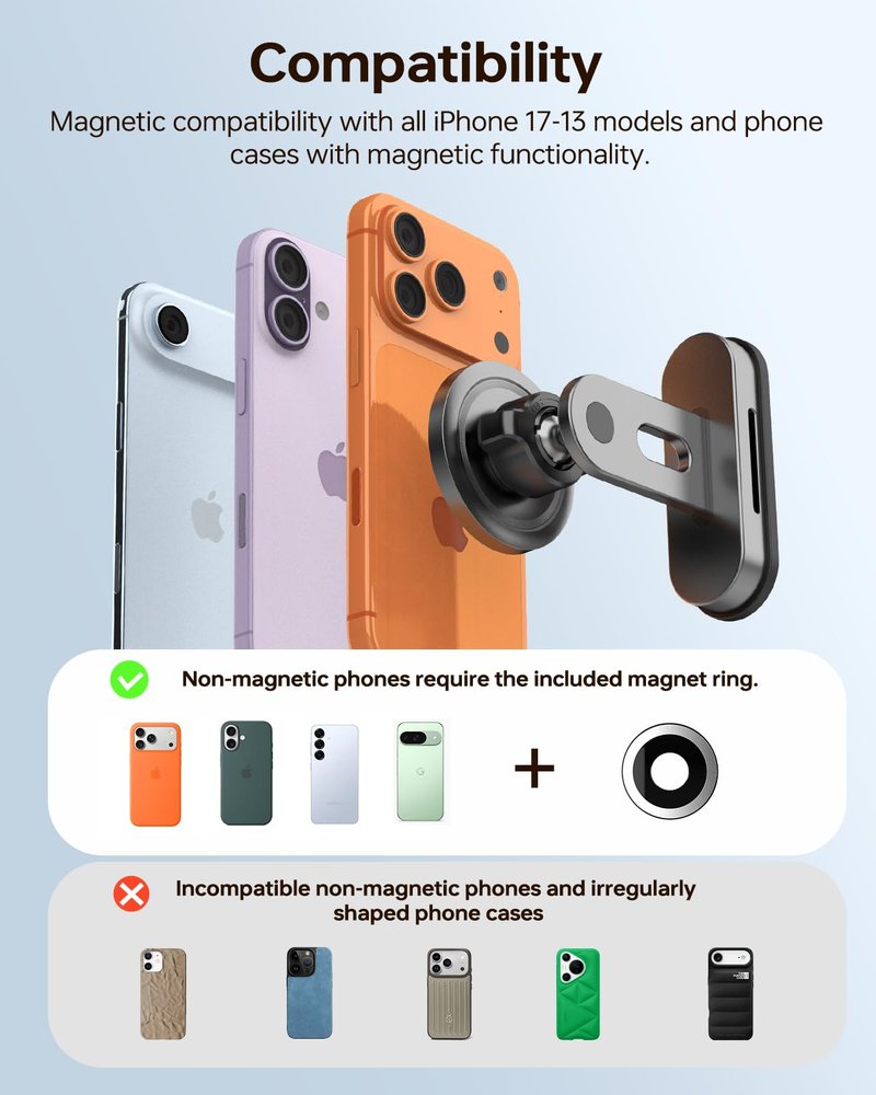 Magnetic Golf Cart Phone Holder for Photography, Golf Accessories for Men, Camera-Friendly T-Shape Design, Strong Magnetic Phone Caddy with Adjustable Ball Head, Golf Cart Phone Holder, Golf Gifts