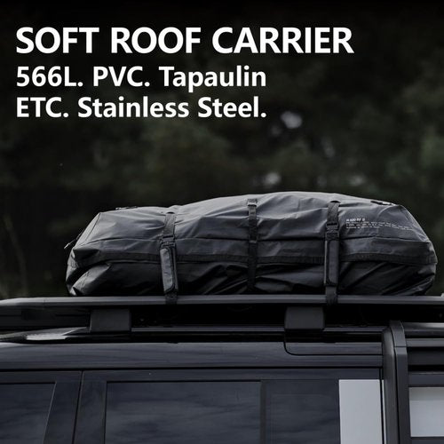 CAMVIL 20 Cubic Waterproof Car Rooftop Cargo Carrier Bag, Soft-Shell Car Roof Bag for All Vehicle with/Without Racks, Includes Waterproof Zip, Anti-Slip Mat, Door Hooks, Storage Bag