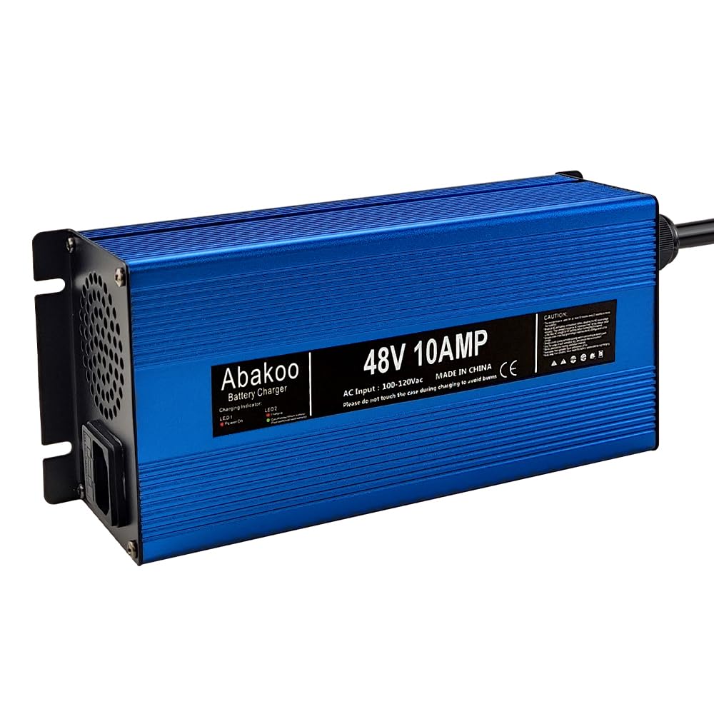 48 Volt 10 Amp for Club Car Golf Cart Battery Charger with 3 Pin Round Plug Blue