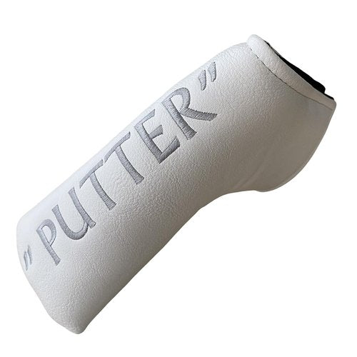 Golf Blade Putter Head Cover Headcover Magnetic - White Putter Golf Headcover - Premium Synthetic Leather Putter Cover for Golf Clubs fits for Most Brands