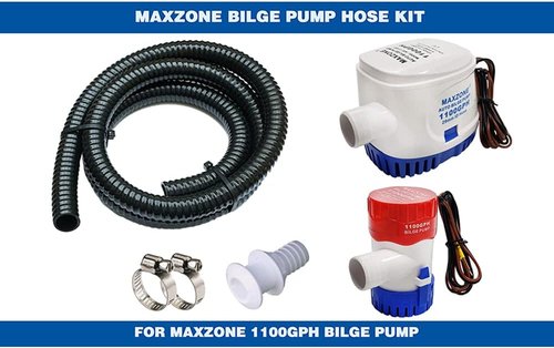 Bilge Pump Installation Kit - Premium 6 FT Kink-Free Flexible PVC Hose | Includes 2 Clamps & Thru-Hull Fitting