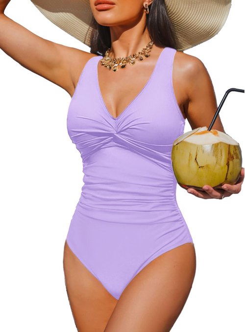 Holipick Tummy Control One Piece Swimsuit - Push Up Full Coverage Slimming Bathing Suit