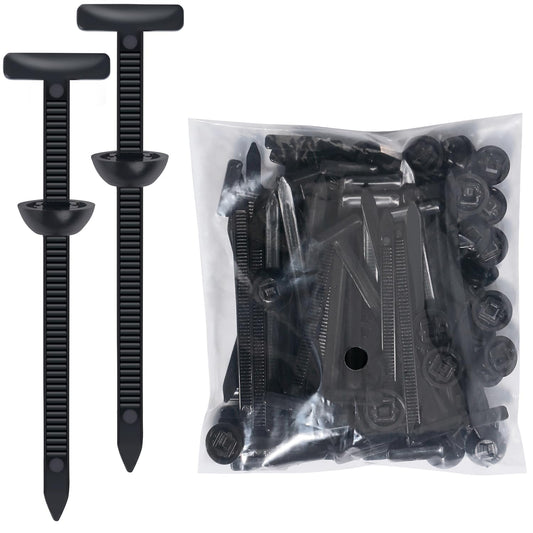 TOOVREN 100PCS Nylon Universal Cable Tie Buckle Self-Locking Design with Pin & Button, UV Resistant Cable Tie Buckles Tool for Car Daily Fixing