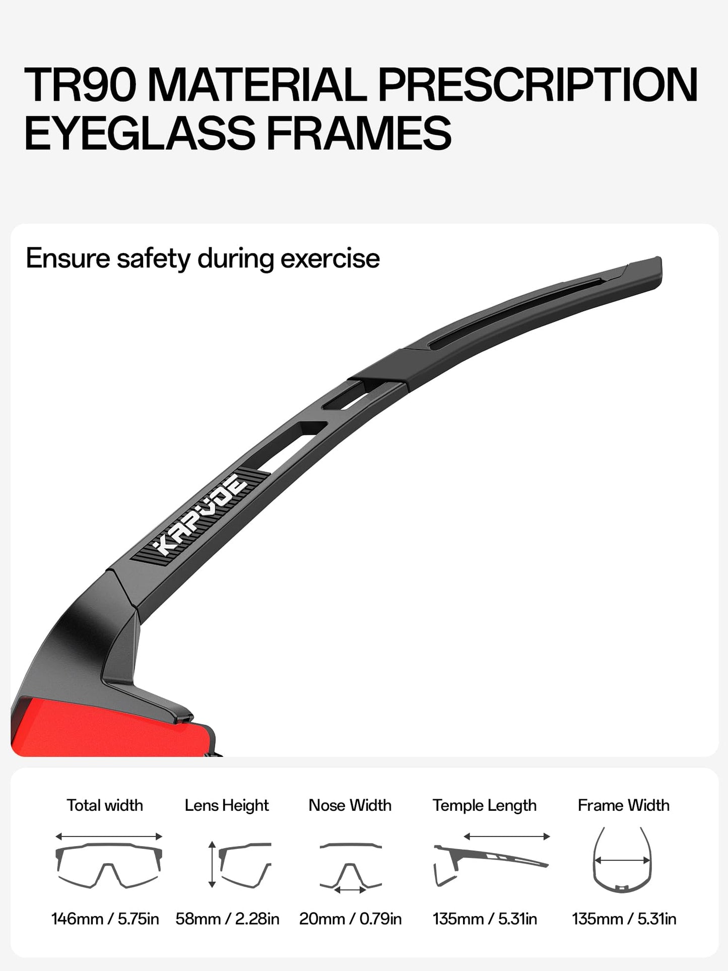 KAPVOE Polarized Cycling Glasses with 4 Interchangeable Lenses TR90 Sports Sunglasses Women Men Running MTB Bike Bicycle Accessories 01 Red Black
