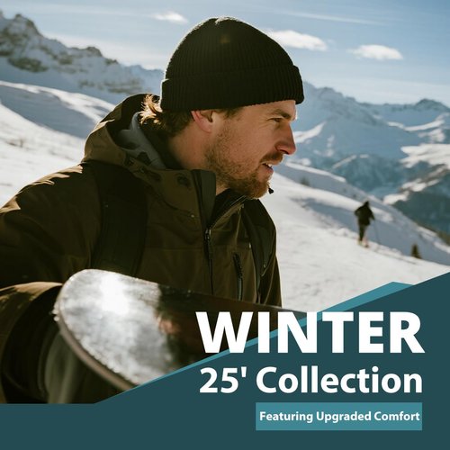 Seamless Beanie Hat for Men Women, Wool Fisherman Beanies, Unisex Cuffed Knit Warm Winter Hats Skull Cap Ski Caps Black