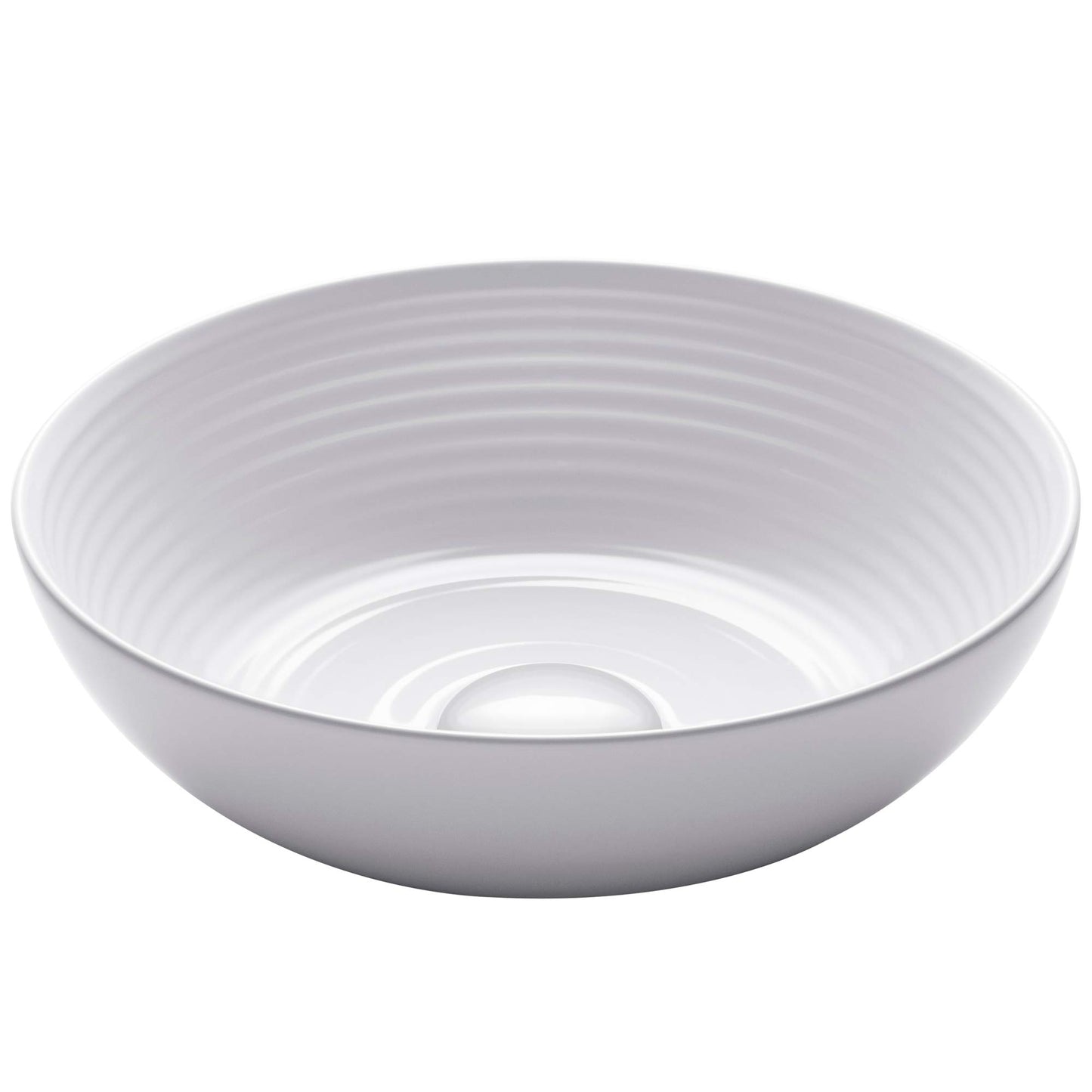 KRAUS Viva™ Round White Porcelain Ceramic Vessel Bathroom Sink, 13 in. D x 4 3/8 in. H, KCV-204GWH