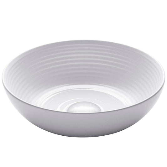 KRAUS Viva™ Round White Porcelain Ceramic Vessel Bathroom Sink, 13 in. D x 4 3/8 in. H, KCV-204GWH