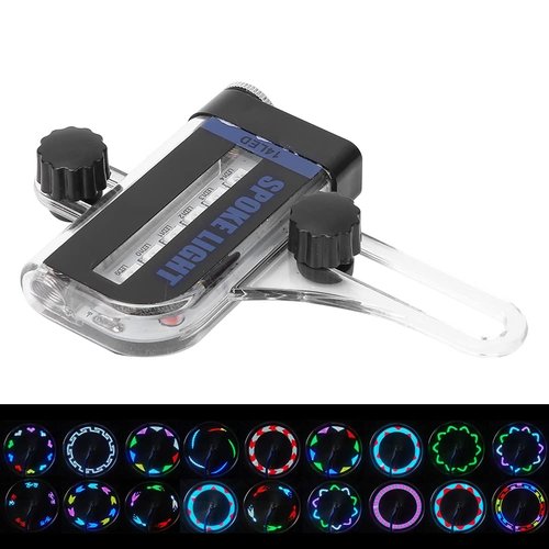 Keenso Mountain Bike Spoke Lights, Dual Side 14LED RGB Rechargeable Mini LED Wire Lamp for Night Riding Safety and Commuting