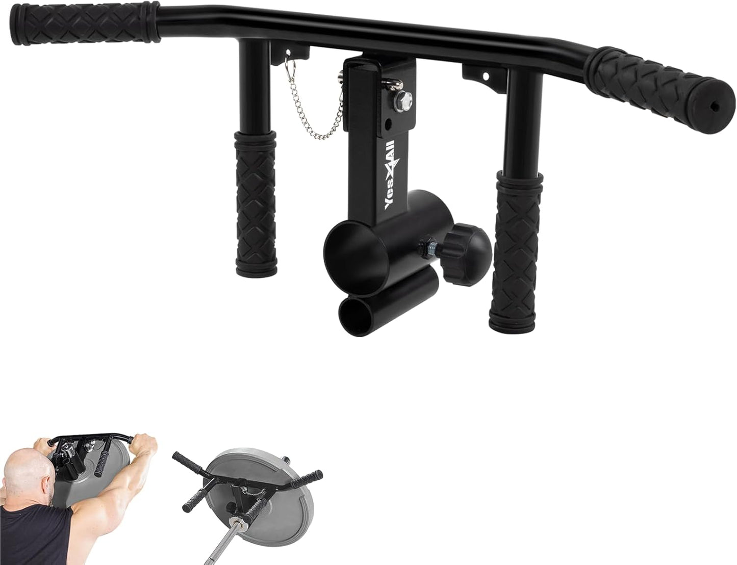 Yes4All Multi-Grip Rowing Landmine Handle - 550LBS T-Bar LAT & Viking Press | Fits 1" & 2" Bars