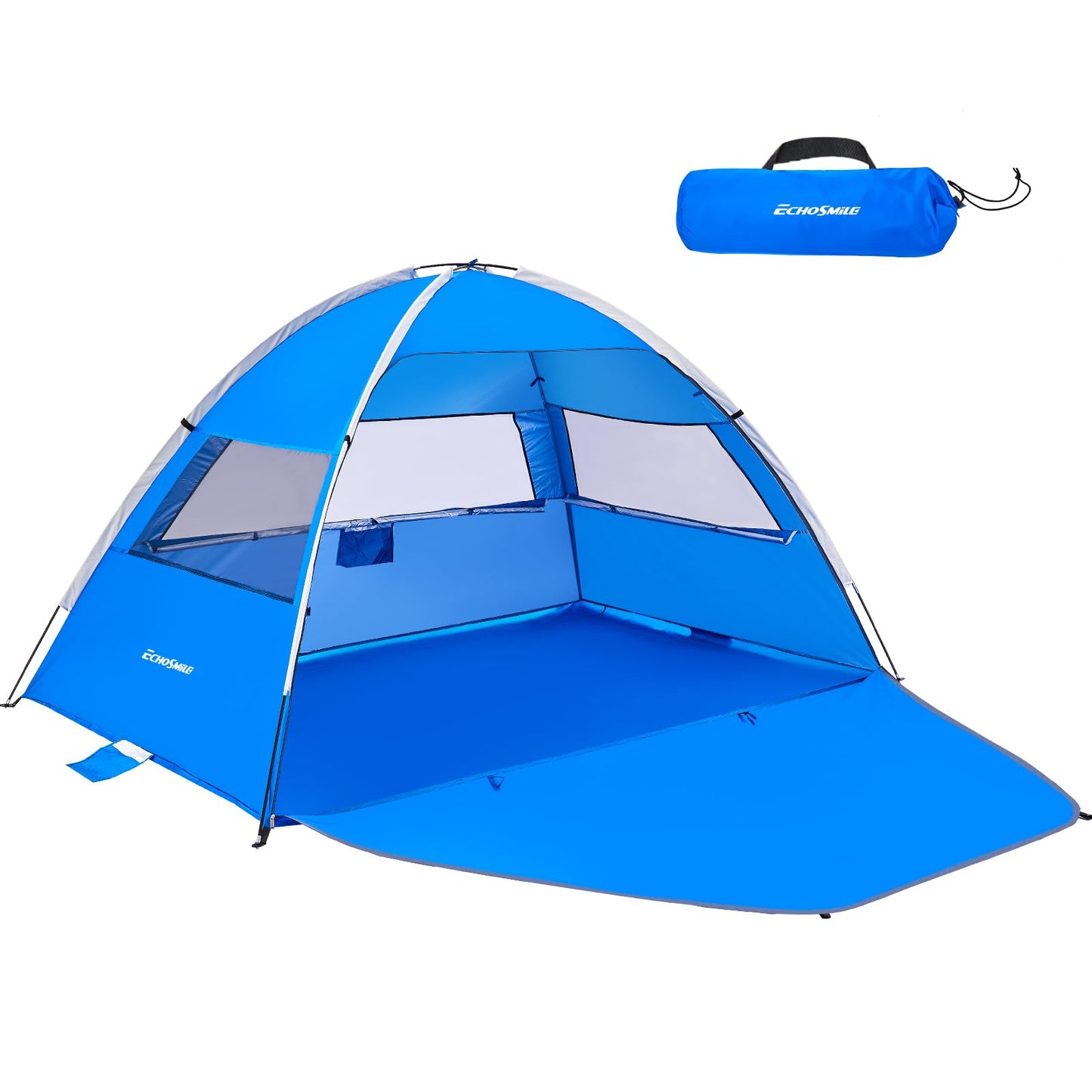 EchoSmile Beach Tent Sun Shelter for 3/4 Person with UPF 50＋ UV Protection, Lightweight & Easy Setup Beach Shade Canopy, Portable Beach Shade Tent Beach Cabana(Dark Blue)