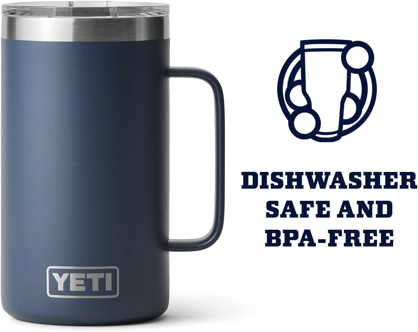 YETI Rambler 24 oz Mug - Vacuum Insulated Stainless Steel with MagSlider Lid for Ultimate Durability