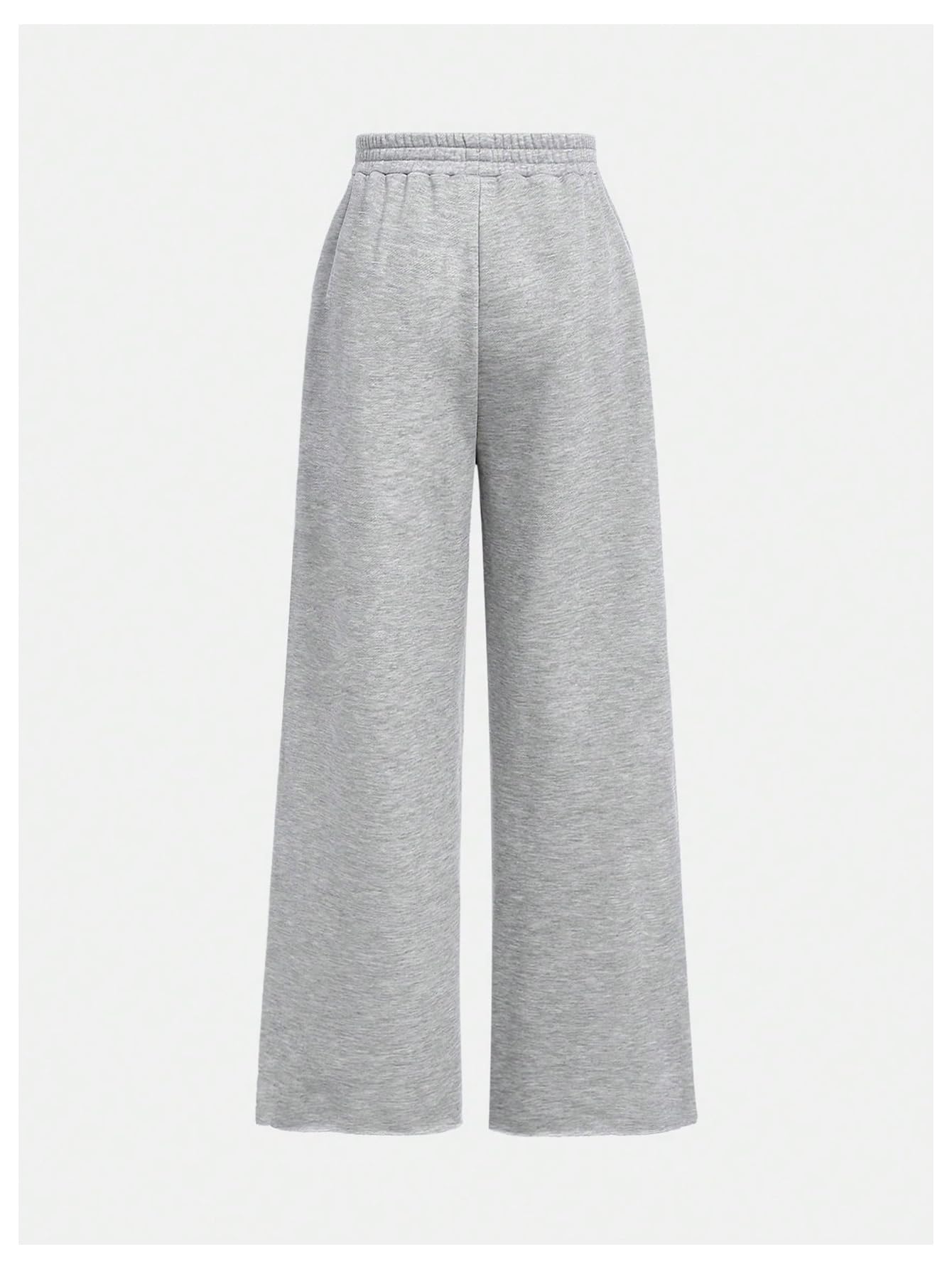 RoseSeek 2 Pack Girl's Sweatpants Wide Leg Elastic Waist Pants with Pockets Baggy Joggers Track Pants Trendy Multicolor 14 Years