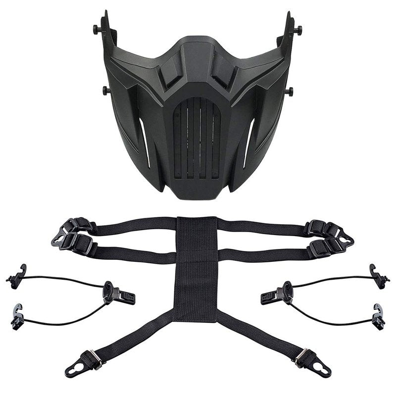 AOUTACC Airsoft Half Face Masks, Creative Half Face Protective Mask Outdoor Game Costume Sports Masks for Adult Men Women CS Hunting Paintball (Black)