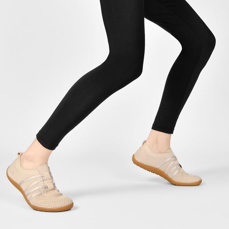 DEXJEWU Women's Minimalist Barefoot Walking Shoes Wide Toe Box Flats Lightweight Casual Gym Athletic Sneakers, 006 Camel, 8